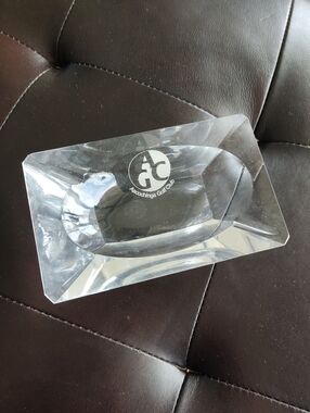 Vintage Argentinian ACG Clear Crystal Ashtray with Logo